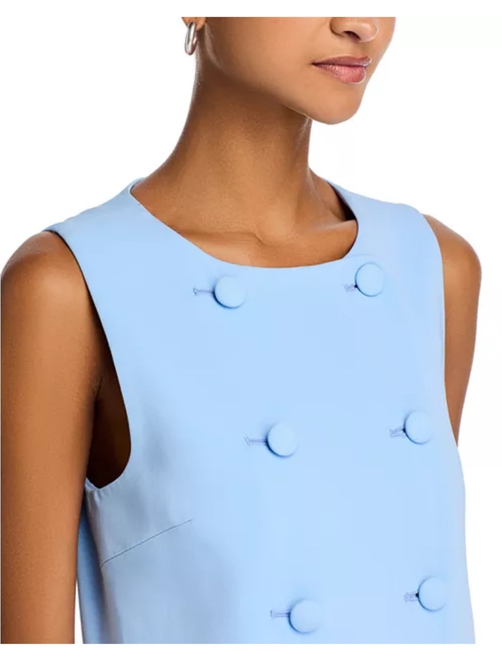 Veronica Beard Sky Blue Double-Breasted Sleeveless Shift Dress size 4 - Picture 2 of 10